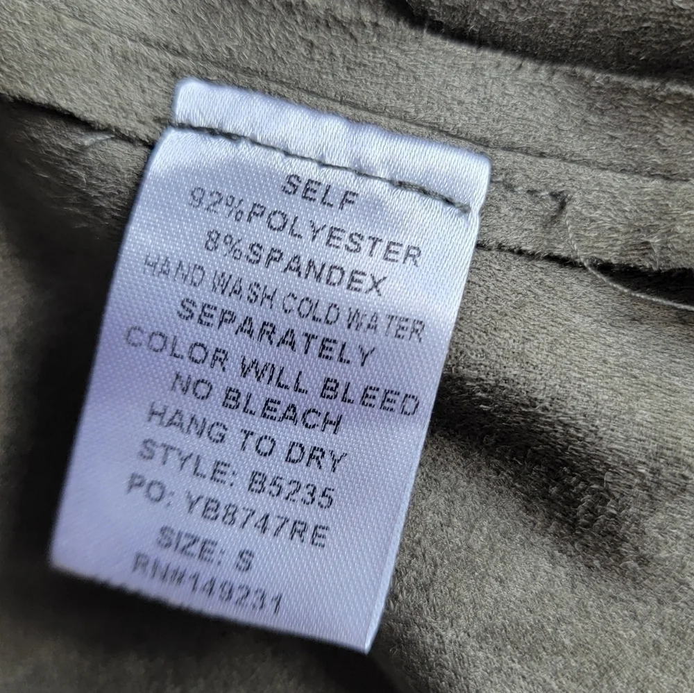 KORI America suede Moto Jacket Olive size Small